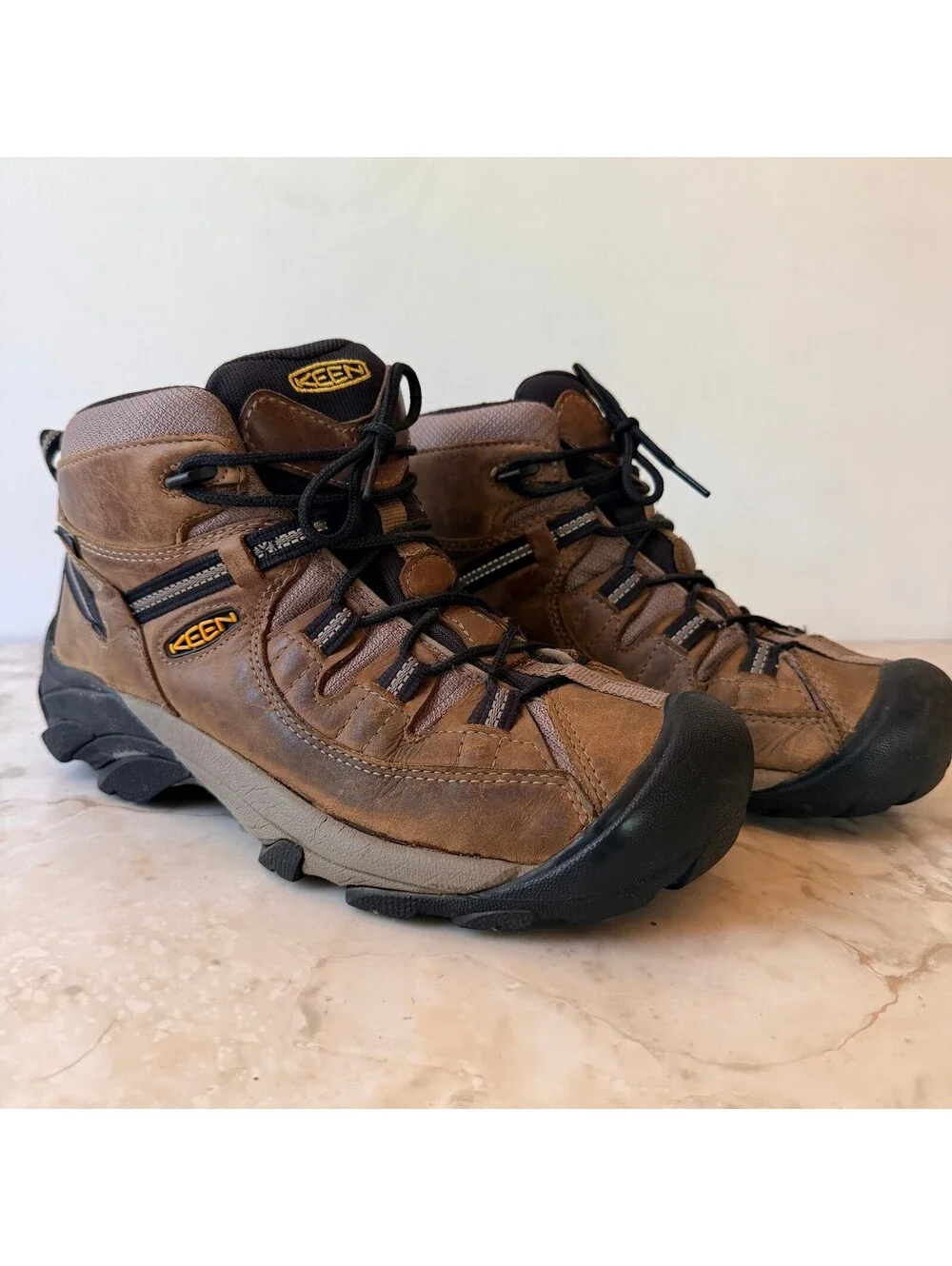 KEEN Targhee II Mid Brown Leather KEEN.DRY Waterproof Hiking Trail Boots Outdoor